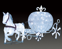 LEDクリスタルグロー　白馬の馬車（小）